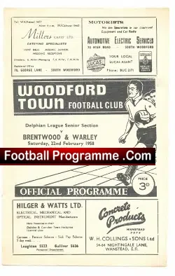 Woodford v Brentwood Warley 1958