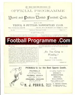 Yeovil Town v Portland 1929 - A Very Early Antique Programme - football programme