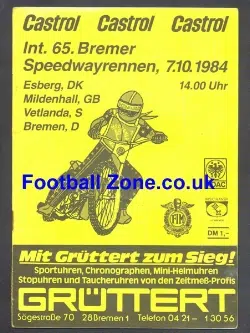 Germany Speedway Programme 1984 - Bremen