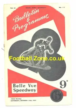 Belle Vue Speedway 1951 The 100 Guineas Trophy Final