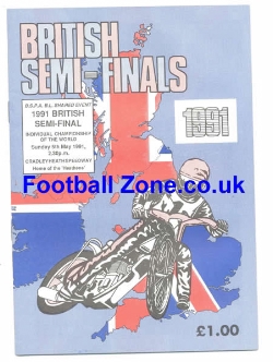 British Speedway Programme 1991 Semi Final Cradley Heath