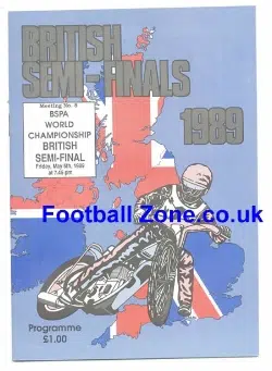 British Speedway Programme 1989 Semi Final