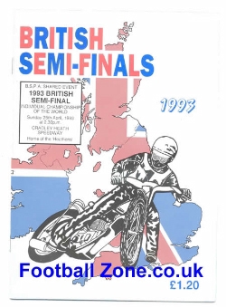 British Speedway Programme 1993 Semi Final Cradley Heath