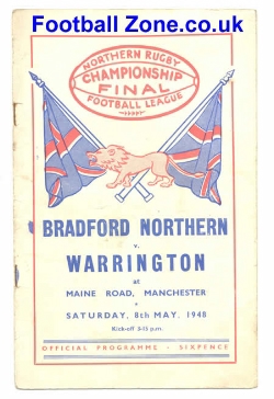 Bradford Northern Rugby v Warrington 1948 – Championship Final