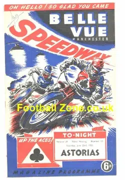 Belle Vue Speedway v Astorias 1956
