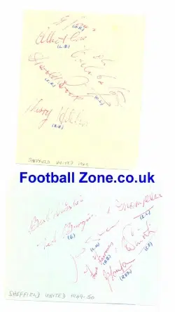 Sheffield United Multi Autograph Signed Sheet 1949