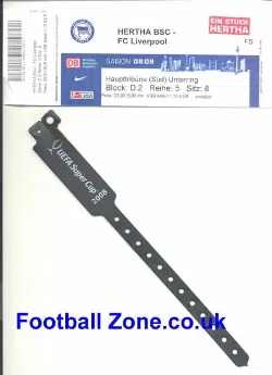 Liverpool v Hertha BSC 2008 + UEFA Wrist Band = Unused