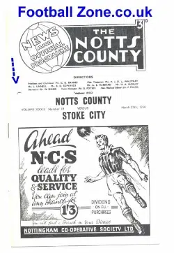 Notts County v Stoke City 1954