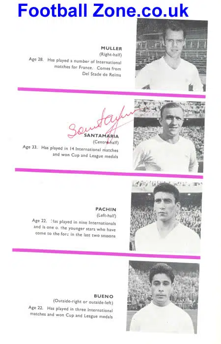 Stoke City v Real Madrid 1963 Autographs – Pushkas – Di Stefano