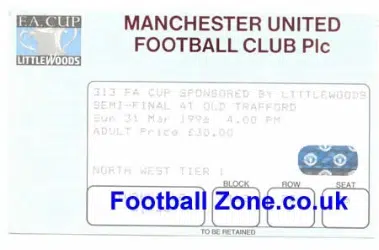 Liverpool v Aston Villa 1996 - FA Cup Semi Final at Man Utd