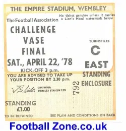 Blue Star v Barton 1978 - Challenge Vase Cup Final Ticket
