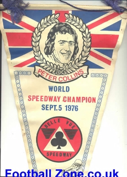 Belle Vue Speedway Pennant 1976 Peter Collins Champion