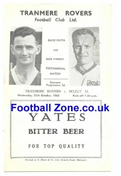 Dave Frith Testimonial Benefit Match Tranmere Rovers 1963
