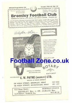 Bromley v Faversham Town 1962 – Kent Amateur Cup
