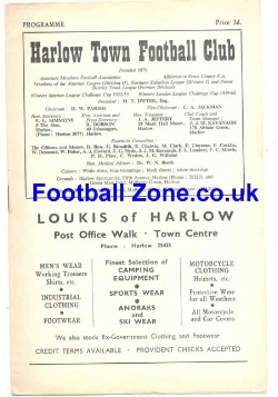 Harlow Town v Windsor + Eton 1962 – Delphian League