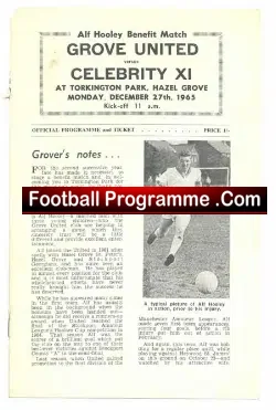 Alf Hooley Testimonial Benefit Match Grove United 1965