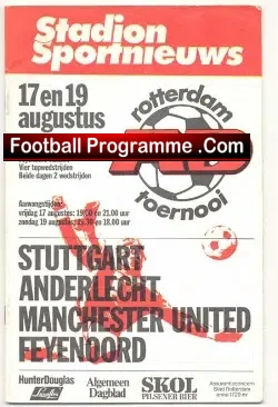 Anderlecht v Manchester United 1985 - Rotterdam Tournament - football programme