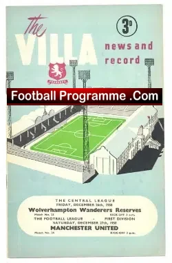 Aston Villa v Manchester United 1958 – Debut Reg Hunter