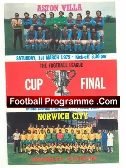 Aston Villa v Norwich City 1975 – League Cup Final