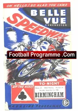 Belle Vue Speedway v Birmingham 1956