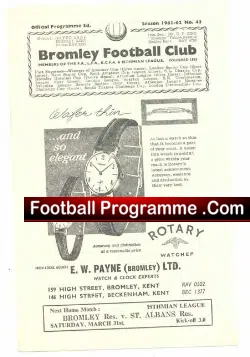 Bromley v Faversham Town 1962 – Kent Amateur Cup