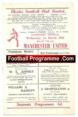 Chester v Man Utd 1961 – Signed Wilf McGuinness +