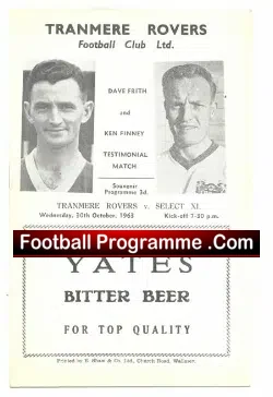 Dave Frith Testimonial Benefit Match Tranmere Rovers 1963