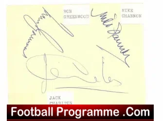 England Autographs 1970's Charlton - Greenwood - Channon - signed programme