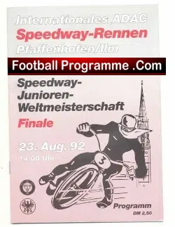 Germany Speedway Programme 1992 – Weltmeisterschaft Finale