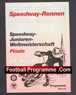 Germany Speedway Programme 1992 – Junioren