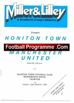 Honiton Town v Manchester United 1985 – Devon Man Utd