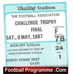 Kidderminster Harriers v Burton 1987 – Challenge Vase Cup Final