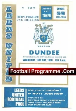 Leeds United v Dundee 1968 – Inter Cities Fairs Cup Semi Final