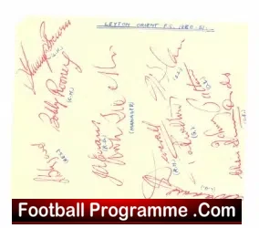 Leyton Orient Multi Autographs Signed Sheet 1950 51 + Clegg Bury - football programme