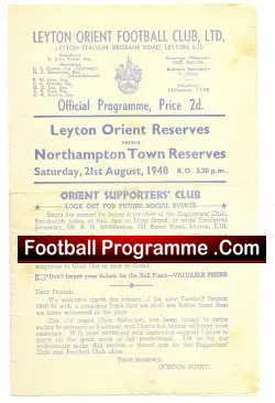 Leyton Orient v Northampton Town 1948