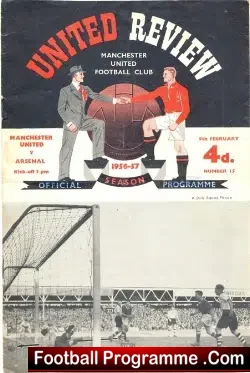 Manchester United v Arsenal 1957 - football programme