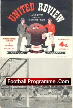 Manchester United v Arsenal 1957 - football programme