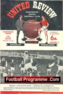 Manchester United v Leeds United 1964 - football programme