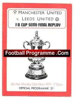 Manchester United v Leeds United 1970 - Semi Final Replay - football programme