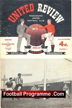 Manchester United v Manchester City 1956 - football programme