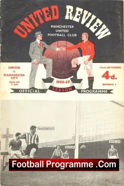 Manchester United v Manchester City 1956 - football programme