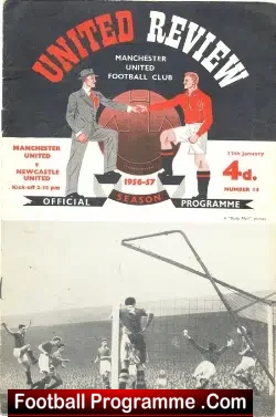 Manchester United v Newcastle United 1957 - football programme
