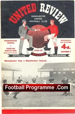 Manchester United v Preston 1958 - football programme