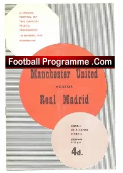 Manchester United v Real Madrid 1959 - Challenge Match - football programme