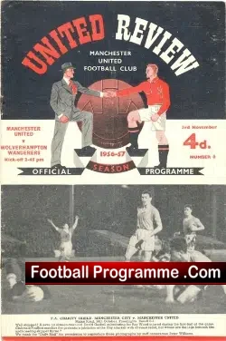Manchester United v Wolves 1956 - football programme