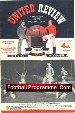Manchester United v Wolves 1956 - football programme