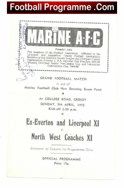 Marine Athletic 1972 Dressing Room Fund - Multi Signed - football programme