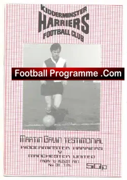 Martin Gavin Testimonial Kidderminster Harriers v Man Utd 1987