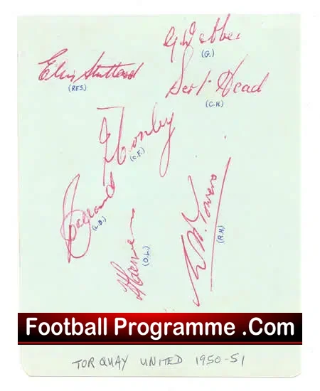 Newport County + Torquay United Team Squad Autographed 1950 51