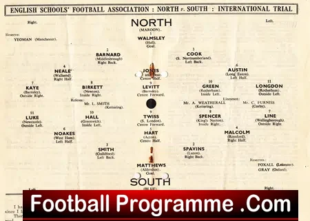 North v South 1948 – Schoolboys Match at Kettering